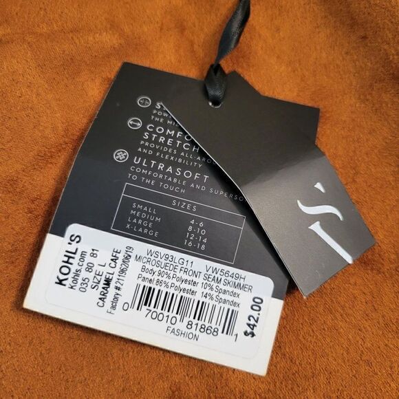 Simply Vera VeraWang High-Rise Faux Suede Skimmer (Size L) - Picture 4 of 5